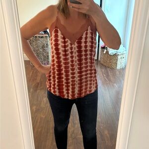 Red Tie-Dye Sleeveless Top